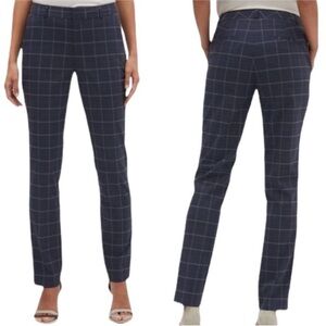 Banana Republic Plaid Ryan Navy Windowpane Trouser Pants NWT Size 4 Careerwear